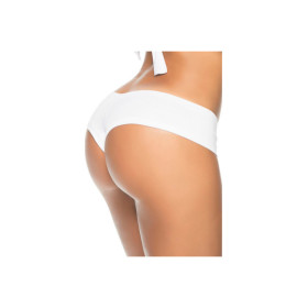 Tanga blanc froncé sur les fesses 